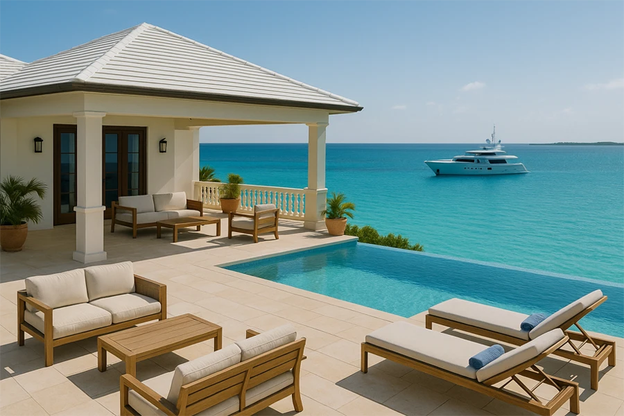 Ocean view villa wedding in the Bahamas